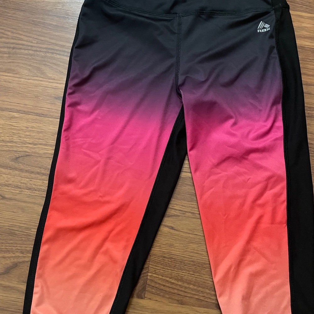 RBX Ladies Gradient Leggings in Pink- Black